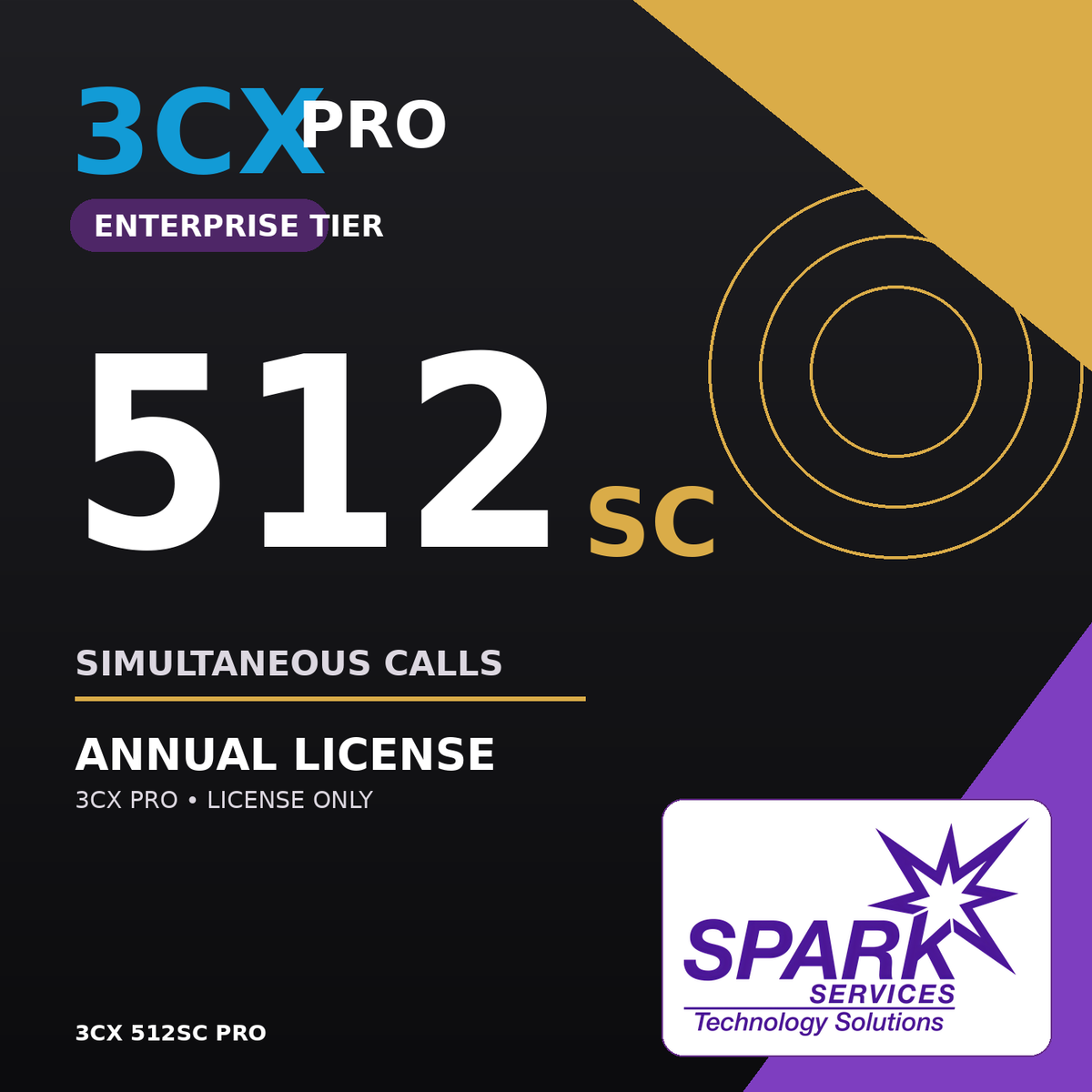 3CX 512SC PRO Annual License from SPARK Services