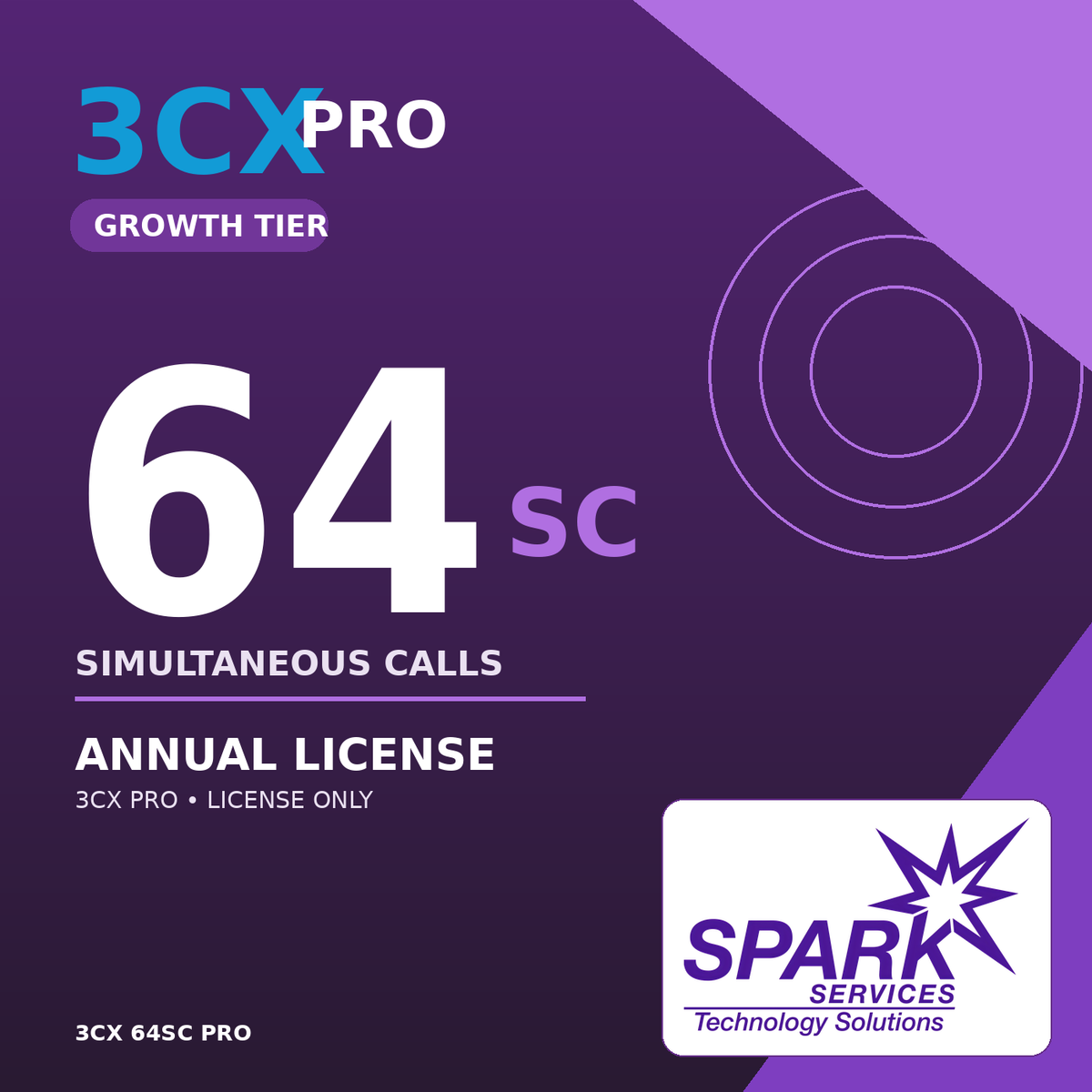 3CX 64SC PRO Annual License from SPARK Services