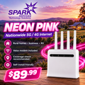 SPARK Neon Pink nationwide 5G and 4G internet with Velox modem