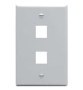 FACEPLATE, FLAT, 1-GANG, 2-PORT, GRAY