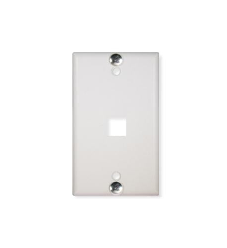 WALL PLATE, PHONE, FLUSH, 1-PORT, WHITE