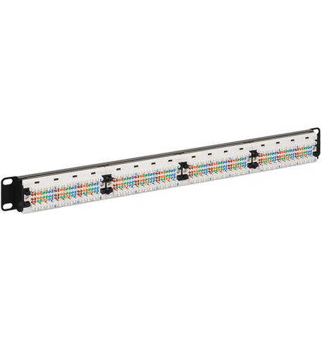 PATCH PANEL, CAT 6, 24-PORT, 1 RMS