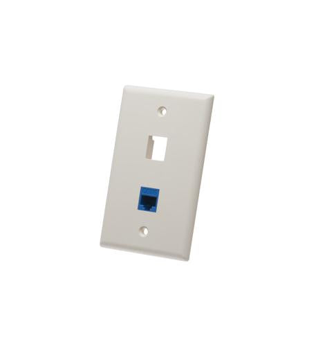 FACEPLATE, FLAT, 1-GANG, 2-PORT, ALMOND