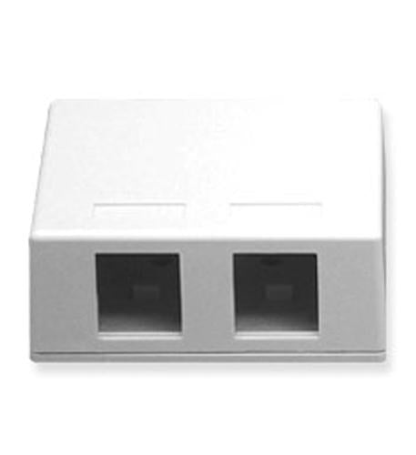 SURFACE MOUNT BOX, 2-PORT, WHITE