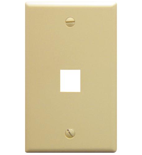 FACEPLATE, FLAT, 1-GANG, 1-PORT, IVORY