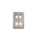 FACEPLATE, STAINLESS STEEL,1-GANG,4-PORT