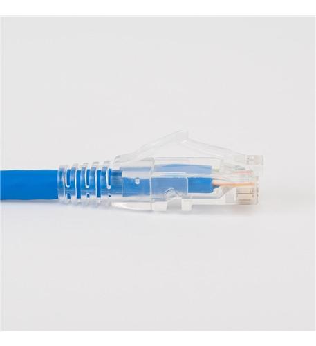 PATCH CORD CAT6 CLEAR BOOT 1' BLUE
