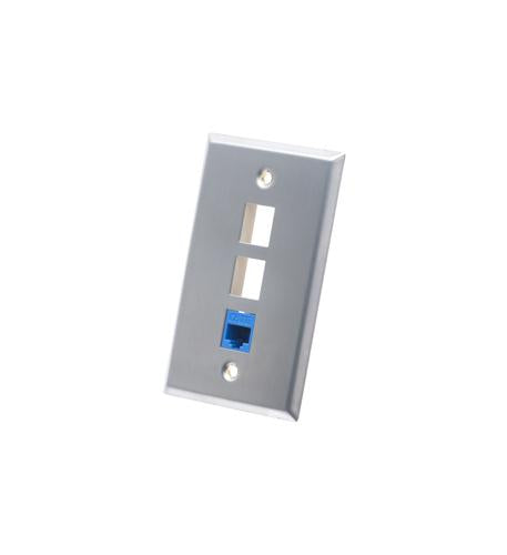 FACEPLATE, STAINLESS STEEL,1-GANG,3-PORT