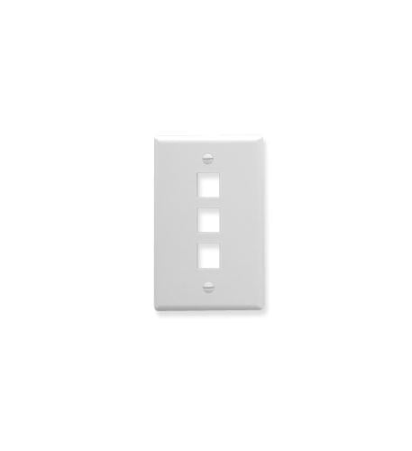 FACEPLATE, OVERSIZED, 3-PORT, WHITE