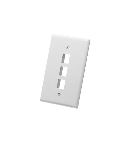 FACEPLATE, OVERSIZED, 3-PORT, WHITE