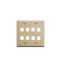 FACEPLATE, FLAT, 2-GANG, 8-PORT, IVORY