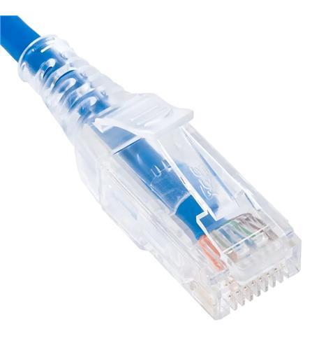 PATCH CORD, CAT 6 SLIM CLEAR SR 1FT BL