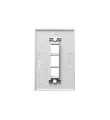 FACEPLATE, OVERSIZED, 3-PORT, WHITE