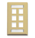 FACEPLATE, ID, 1-GANG, 6-PORT, IVORY