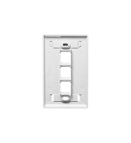 FACEPLATE, ID, 1-GANG, 3-PORT, WHITE