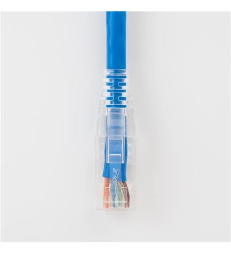 PATCH CORD CAT6 CLEAR BOOT 1' BLUE