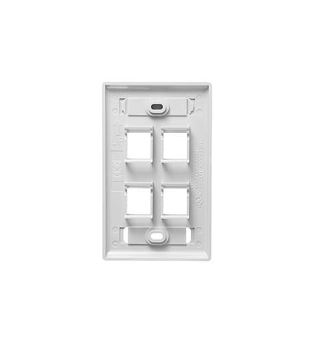 FACEPLATE, ID, 1-GANG, 4-PORT, WHITE