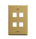 FACEPLATE, FLAT, 1-GANG, 4-PORT, IVORY