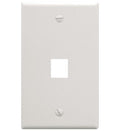 FACEPLATE, FLAT, 1-GANG, 1-PORT, WHITE