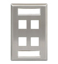 FACEPLATE, ID, STAINLESS, 1-GANG, 4-PORT