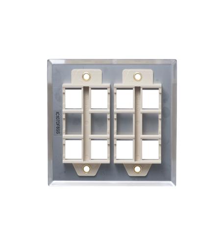 FACEPLATE, STAINLESS STEEL,2-GANG,8-PORT