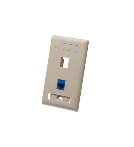 FACEPLATE, ID, 1-GANG, 2-PORT, IVORY