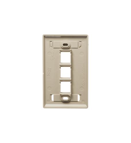 FACEPLATE, ID, 1-GANG, 3-PORT, IVORY