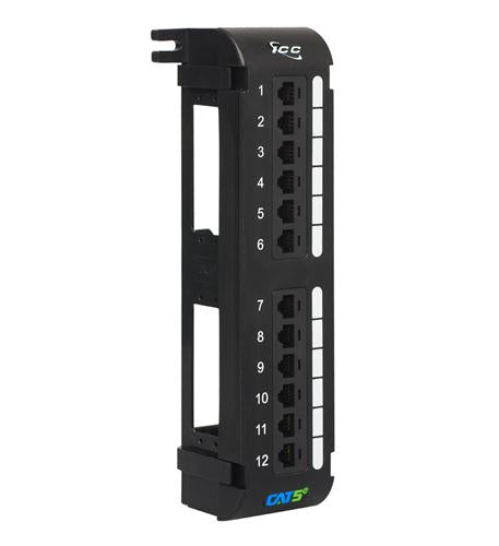 PATCH PANEL, VERTICAL, CAT 5E, 12-PORT