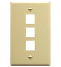 FACEPLATE, FLAT, 1-GANG, 3-PORT, IVORY