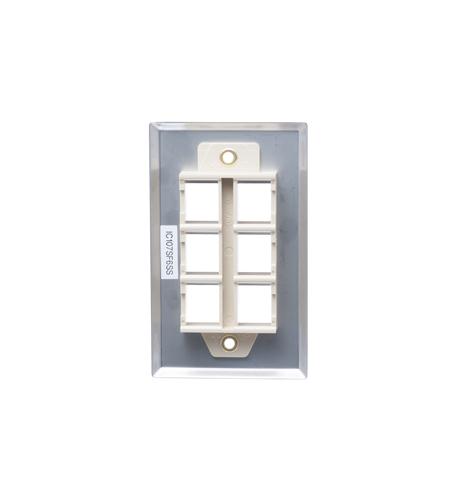 FACEPLATE, STAINLESS STEEL,1-GANG,6-PORT