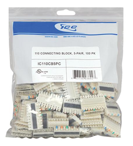 110 CONNECTING BLOCK, 5-PAIR, 100 PK