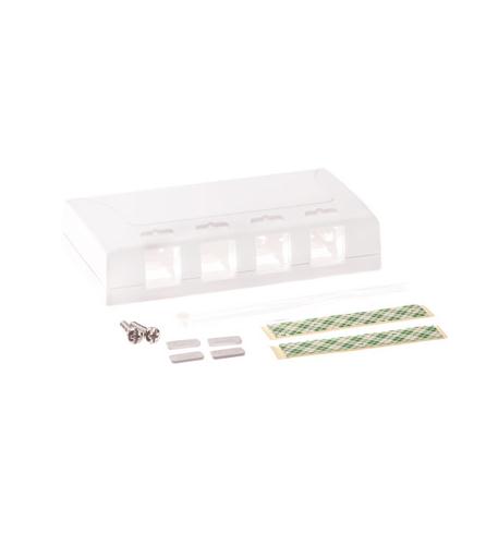 SURFACE MOUNT BOX, ELITE, 4-PORT, WHITE