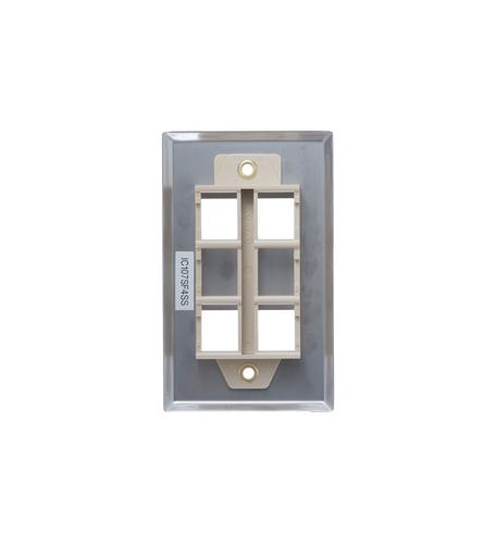 FACEPLATE, STAINLESS STEEL,1-GANG,4-PORT