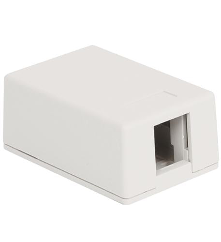 SURFACE MOUNT BOX, 1-PORT, 25PK, WH