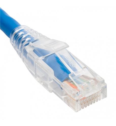 PATCH CORD CAT5e CLEAR BOOT 14' BLUE