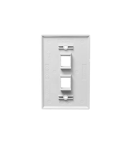 FACEPLATE, OVERSIZED, 2-PORT, WHITE