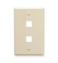 FACEPLATE, FLAT, 1-GANG, 2-PORT, ALMOND